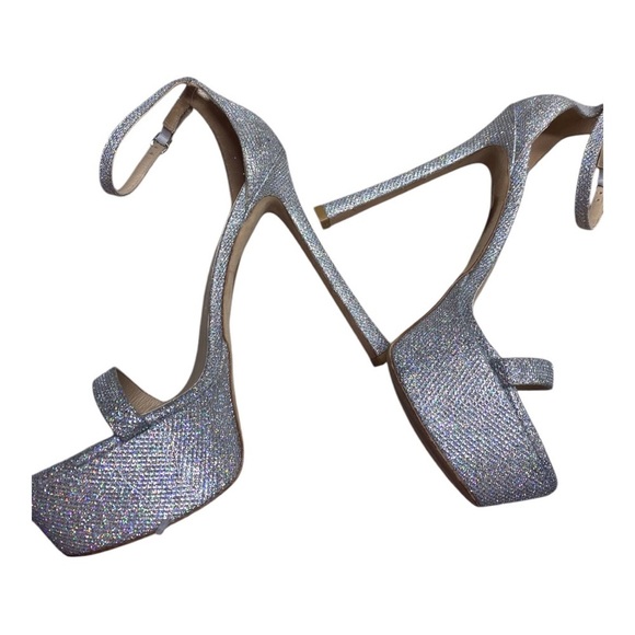 Stuart Weitzman Nudistcurve Hollywood Glitter Platform High Heel Sandals 10.5 - Picture 3 of 8